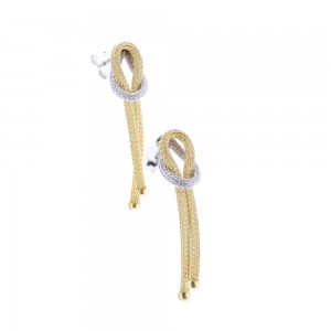 Knot silver earrings, goldplated, 1260.