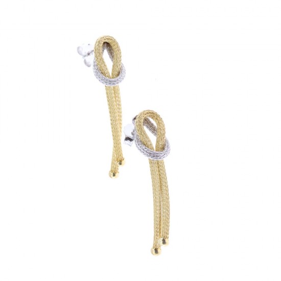 Knot silver earrings, goldplated, 1260.