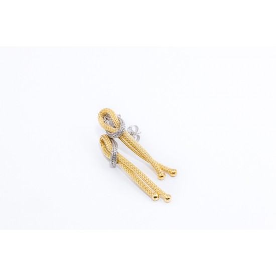 Knot silver earrings, goldplated, 1260.