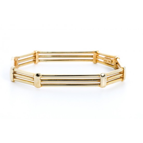 Bracelet in 14 K yellow gold square design, 1305.