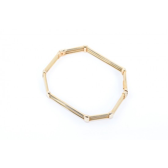 Bracelet in 14 K yellow gold square design, 1305.