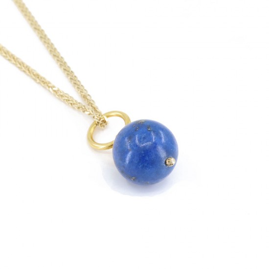 Pendant in 14 K yellow gold with lapis, 1378.