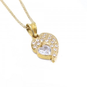 Heart in 14 K yellow gold with zircons, 1396.