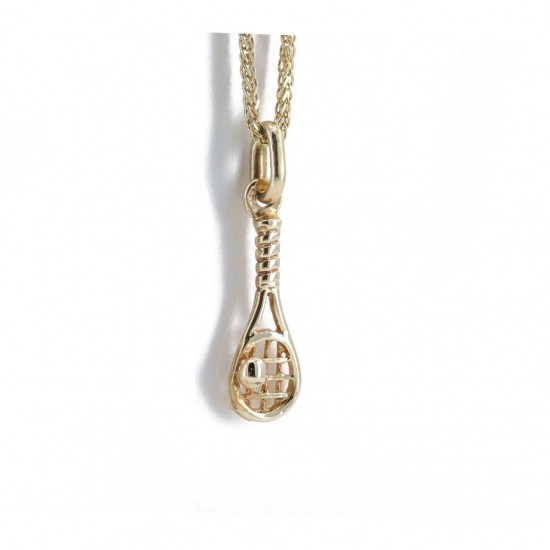 Tennis racket pendant in 14 K yellow gold, 1400.