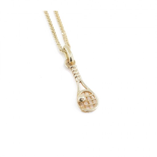 Tennis racket pendant in 14 K yellow gold, 1400.