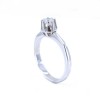 One stone ring in 14 K white gold with edges and elevated zircon, 1417.