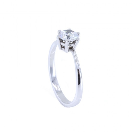 One stone ring in 14 K white gold with zircon , 1422.