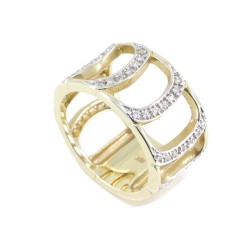 Ring in 14 K gold pierced design with zircon, 1447.