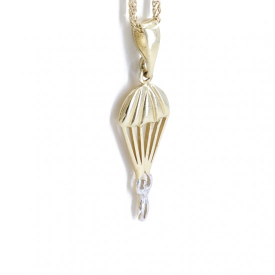 Pendant parachute in 14 K yellow and white gold, 1456.