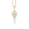 Pendant parachute in 14 K yellow and white gold, 1456.