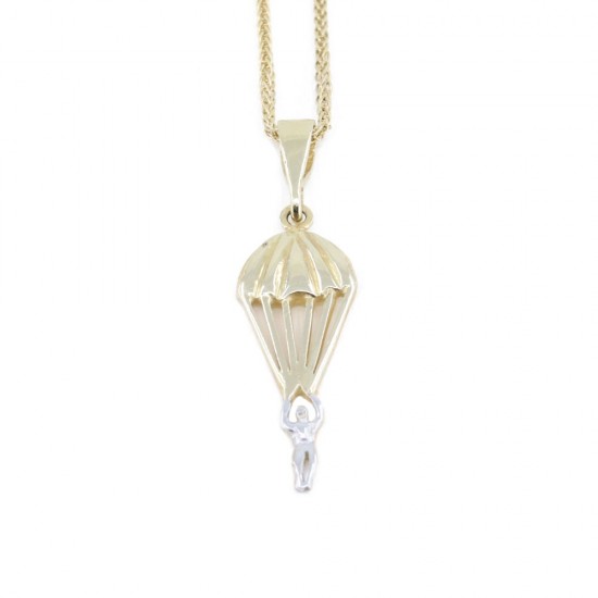 Pendant parachute in 14 K yellow and white gold, 1456.