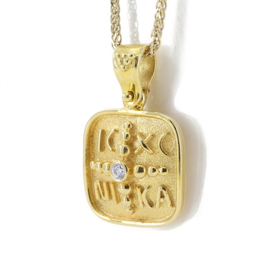 Constantine's coin pendant in 14 K yellow gold with zircon, 1544.