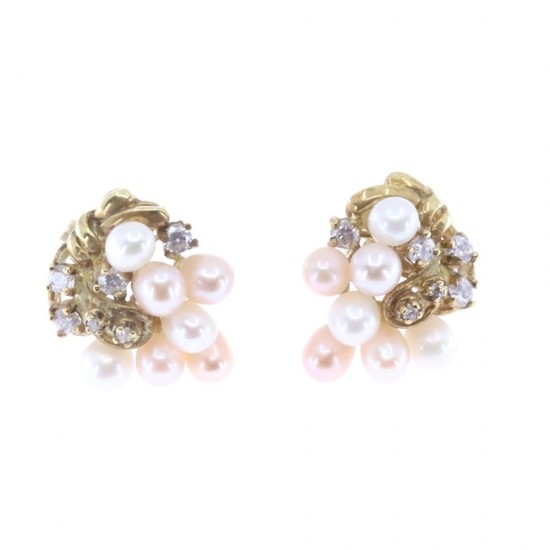 Earrings with pearls in 14 K., 1791.