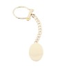 Keychain in 14 K yellow luster gold, oval, 1820.