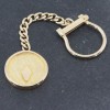 Keychain in 14 K yellow gold, round, 1818.