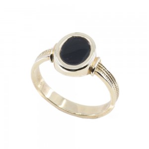 Men's ring in 14 K gold with onyx, 1904.