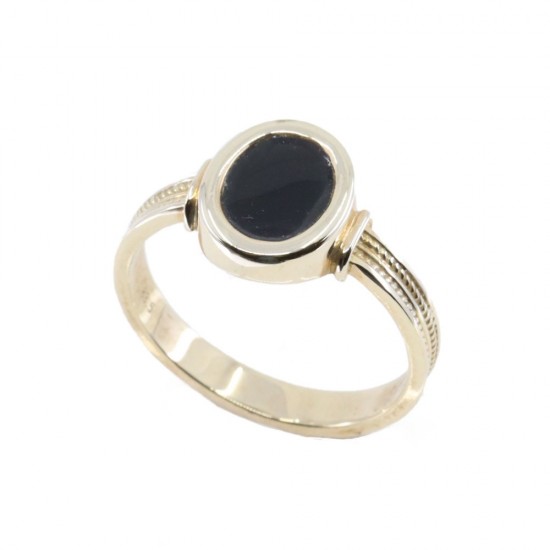 Men's ring in 14 K gold with onyx, 1904.