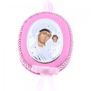 Kid's religious icon pink Holy Virgin, Prince Silvero MA/D1106-LR. 