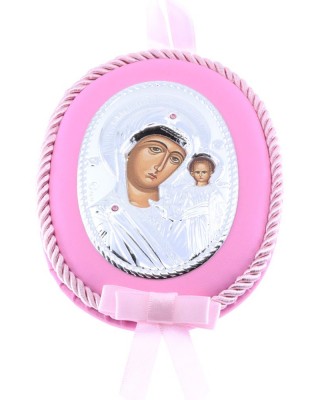 Kid's religious icon pink Holy Virgin, Prince Silvero MA/D1106-LR. 