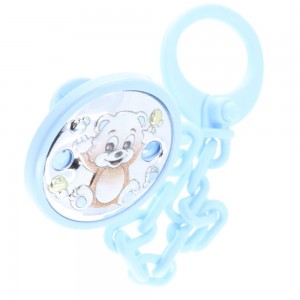 Soother chain silver, blue, teddy bear Prince Silvero MA/PS002L-C.