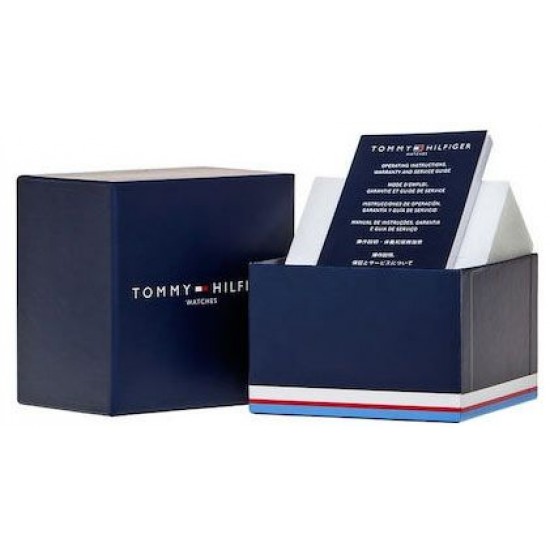 Ρολόι Tommy Hilfiger 1791845 καφέ δερμάτινο λουράκι.