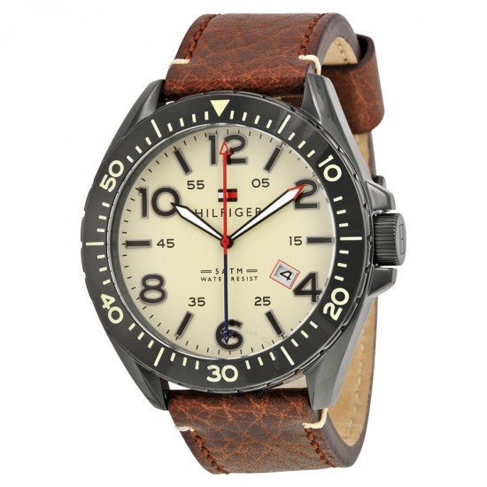 Tommy hilfiger deals watch leather strap