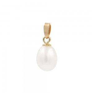 Μενταγιόν με μαργαριτάρι Fresh Water Pearl 8,0×10,0mm 18 Κ, 2309.