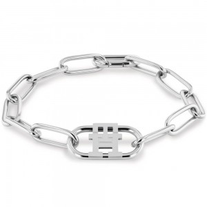 Tommy Hilfiger bracelet in steel silver with TH logo, 2780728.