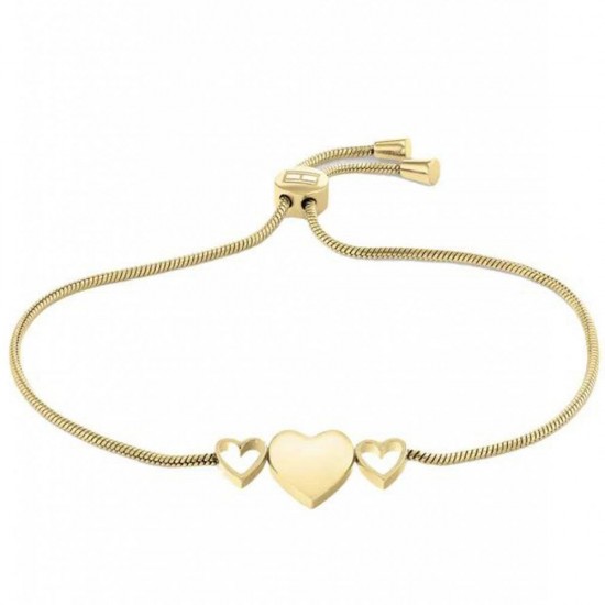 Tommy Hilfiger bracelet in steel gold plated with hearts, 2780713.