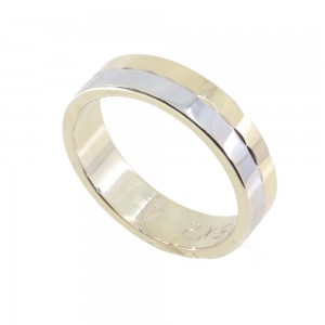 14K white and yellow gold wedding band design ring, 2520.