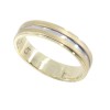 14K white and yellow gold wedding band design ring, 2523.