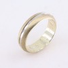 14K white and yellow gold wedding band design ring shiny-matte, 2524.