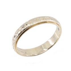 14K yellow gold wedding ring with forged design, 2525.