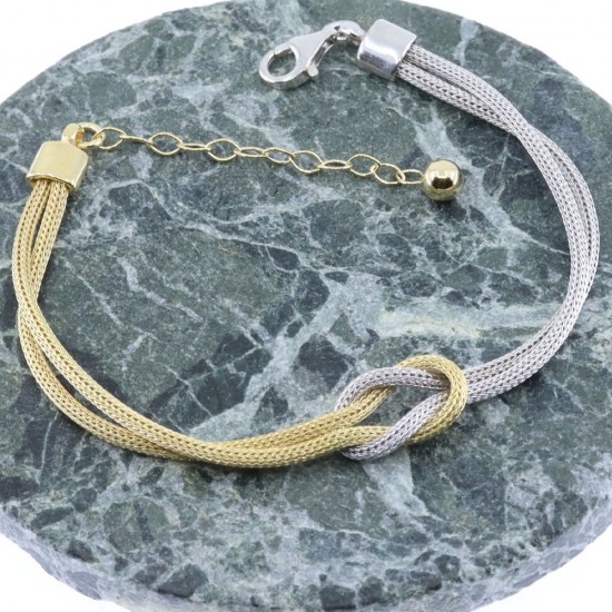 Bracelet in silver two-tone knot, 2024.