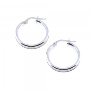 Silver grooved hoops, 2035.