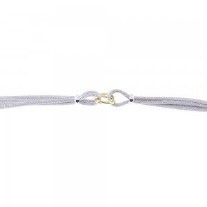 Silver knitted bracelet with ring design, 2070.