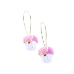 Kid's earrings 9 K with enamel, cupcake, 2085.