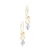 14 K gold pendant earrings with angles and zircon, 2100.