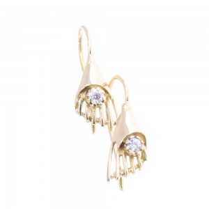 Earrings in 14 K gold with zircon, 2108.