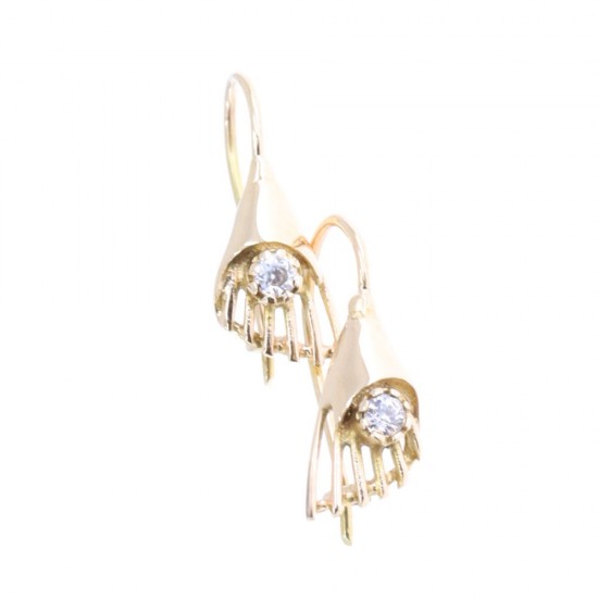 Earrings in 14 K gold with zircon, 2108.