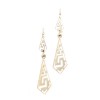 14 K pendant earrings in vintage tie design, 2111.