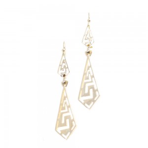 14 K pendant earrings in vintage tie design, 2111.