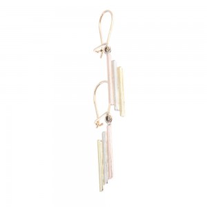 14 K gold earrings in three colors, 2113.