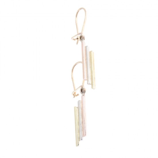 14 K gold earrings in three colors, 2113.