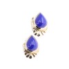 14 K gold vintage earrings with lapis, 2119.