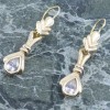 14 K pendant earrings in vintage design with zircon, 2124.