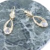 14 K gold pendant earrings in vintage design with zircon, 2126.