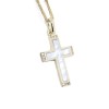 14 K yellow gold cross with mother of pearl and zircon, 2136.