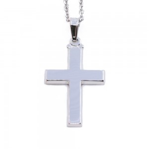 14 K white gold cross in classic square design, 2141.