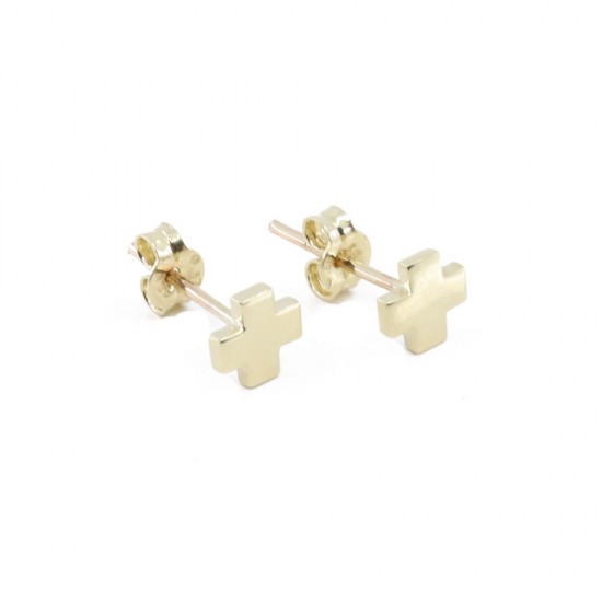 Earrings 14 K cross squares, 2145.